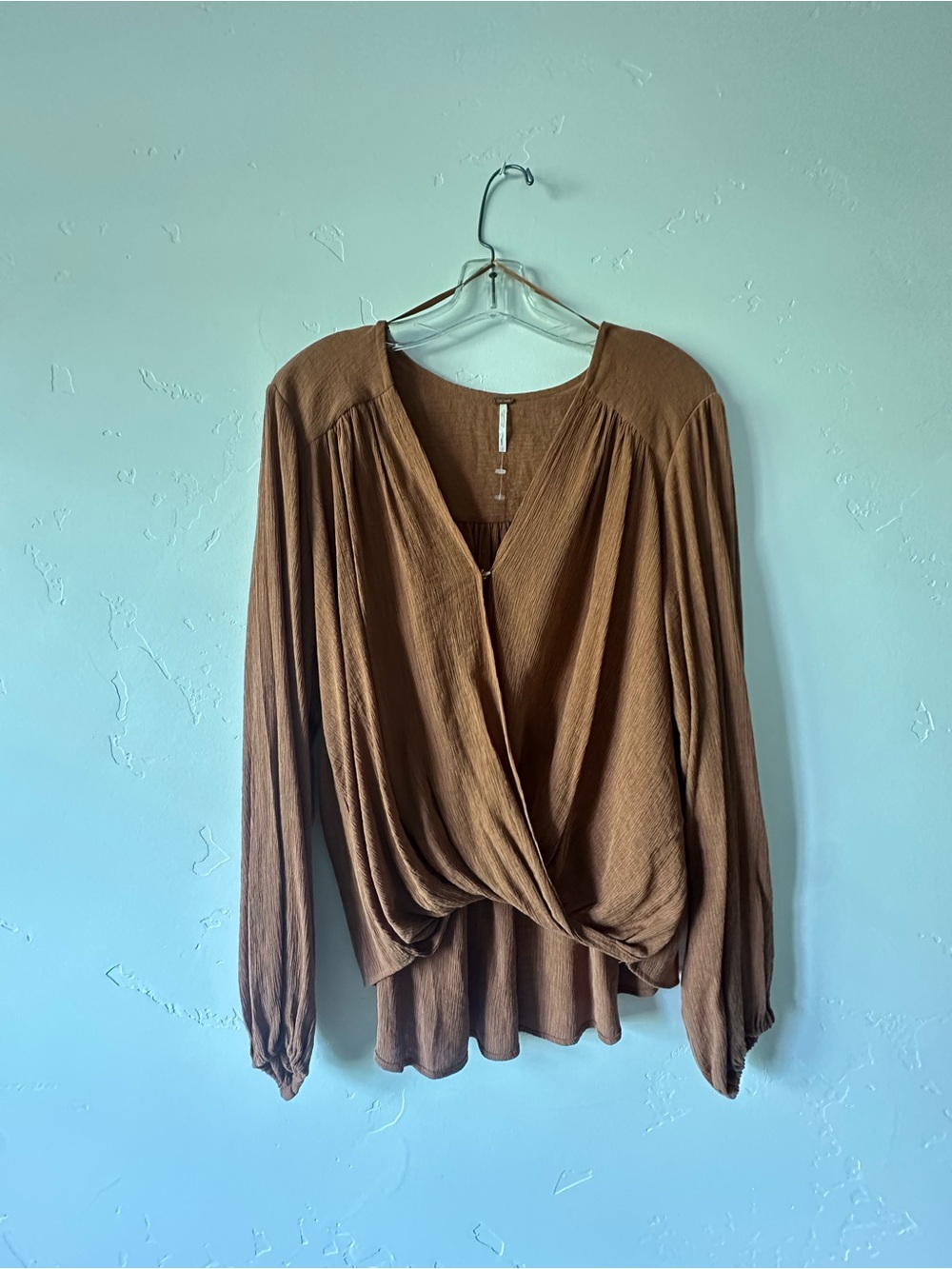 Free People Brown Draped Long-Sleeve Tunic